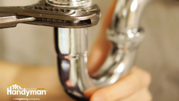 Kitchen faucet installation.