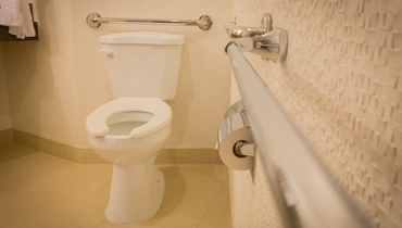 Grab bar in new bathroom.