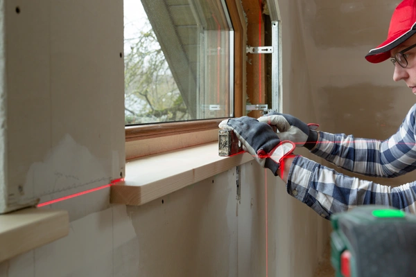 New wood window sill.