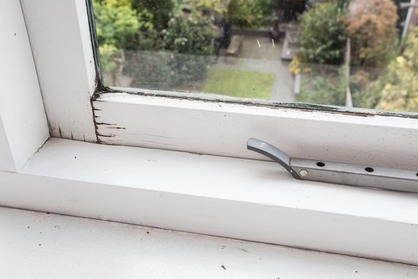 A close-up view of a window frame.