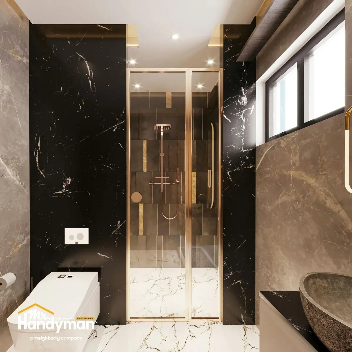 Bathroom remodel interior design.