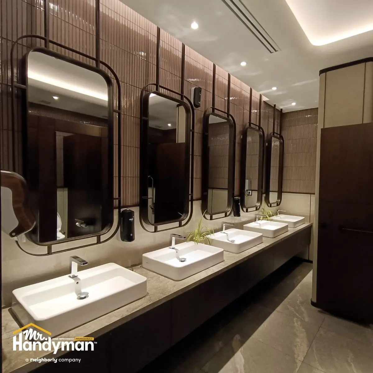 Restrooms.