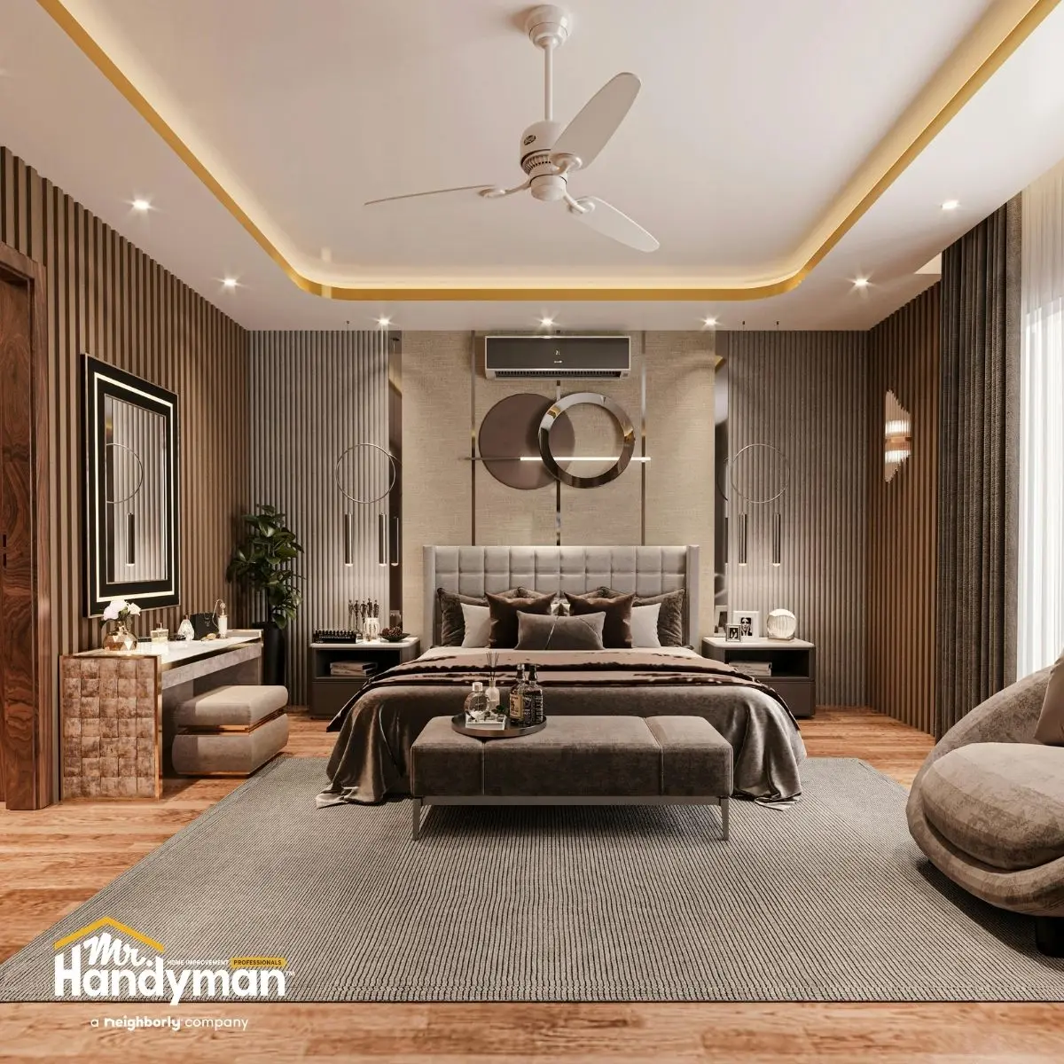 Custom bedroom interior remodel.