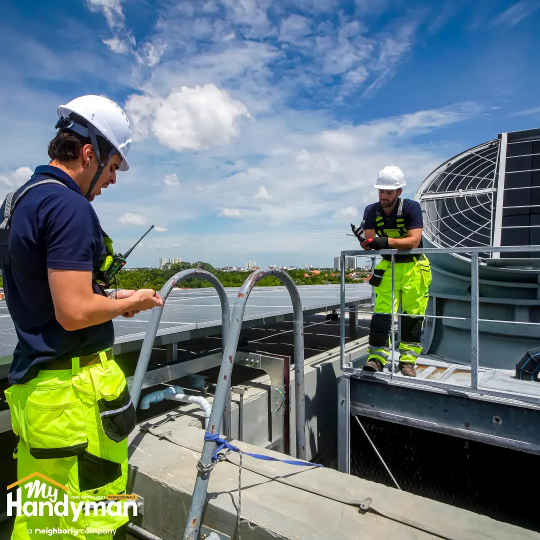 handyman performing commercial building maintenance before summer