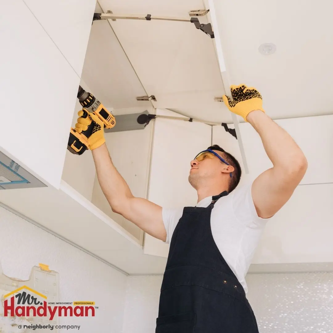 Mr. Handyman technician performing routine home maintenance inspection on a Rock Hill, South Carolina property.