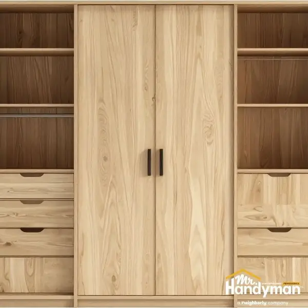 Custom storage cabinet installation