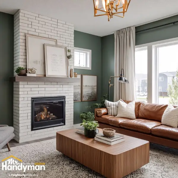 Living room fireplace remodel
