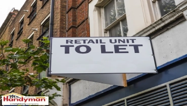 A white sign reading 