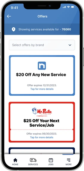 Neighborly App offers and coupons displayed on smartphone screen.
