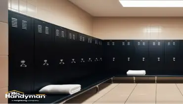 handyman repairing locker room plumbing fixtures at gym facility in Murfreesboro TN