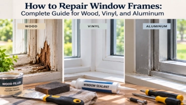Comparison of wood, vinyl, and aluminum window frames for a guide to residential window frame repair.