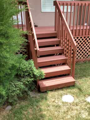 A worn American Fork deck that could benefit from deck repair from a handyman.