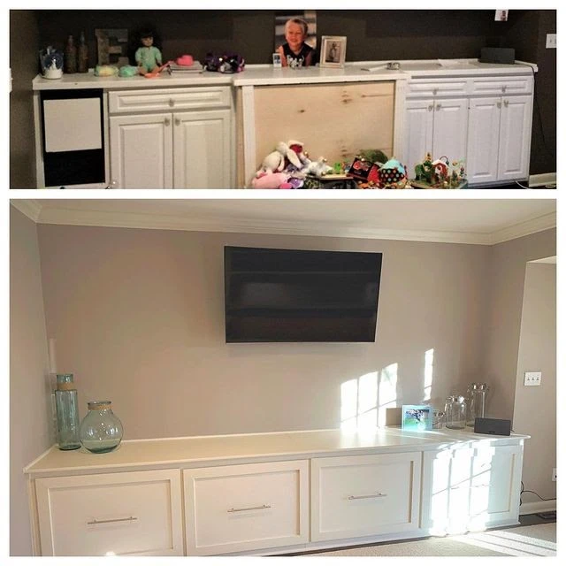 new cabinets installation and tv mount