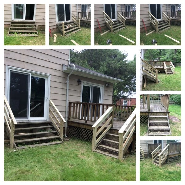 Photos taken of deck maintenance and repair services provided by Mr. Handyman
