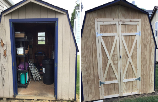 Rendered shed restoration service for residential home