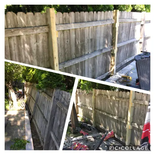 A finished Mr. Handyman fence repair in Glendale Heights, IL