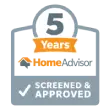 Home Advisor 5 years screened and approved badge.