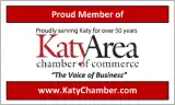 Katy Area Chamber of Commerce badge.