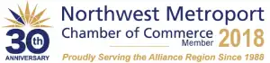 Northwest Metroport Chamber of Commerce 2018 Member badge.