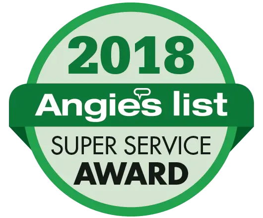 Angie's List 2018 Super Service Award badge.