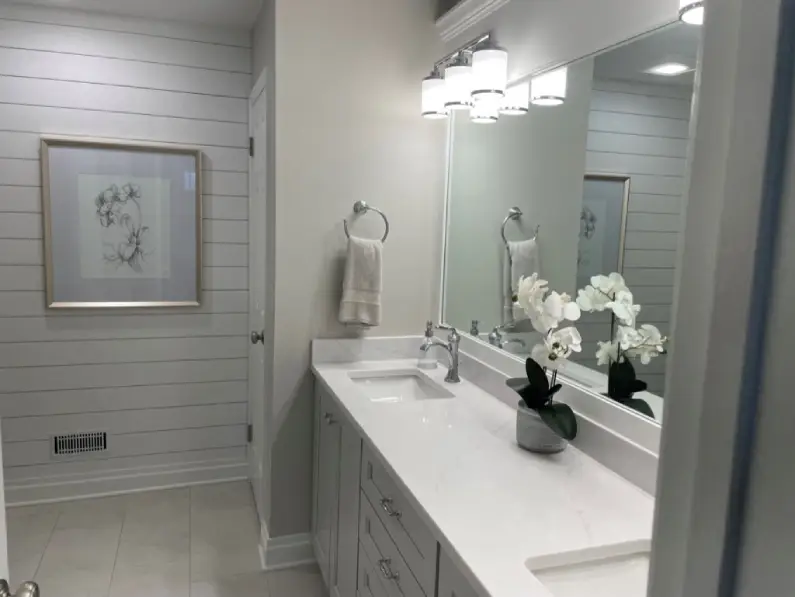 White bathroom remodel.