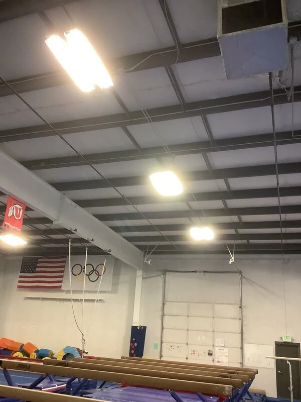Recently replaced lights in Provo commercial building