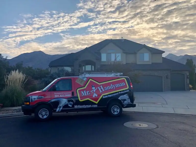 Mr. Handyman van parked in front of Sundance home.