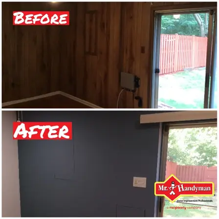 Before and after gray wall