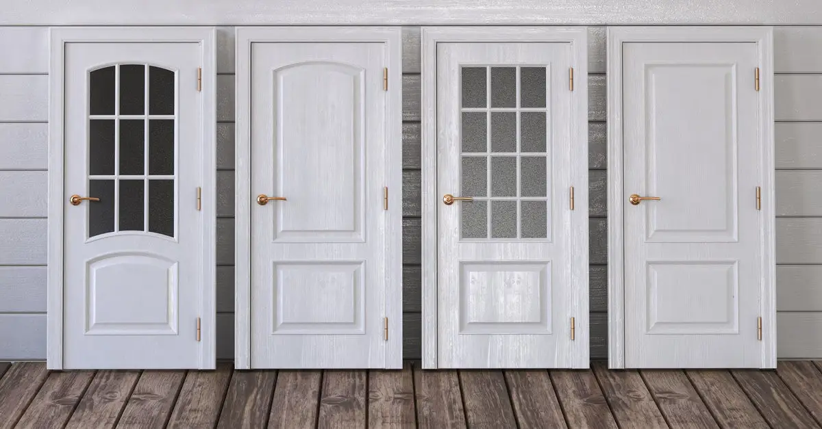 Four different front door options for North Oklahoma City door installation.