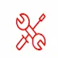 a red hammer icon