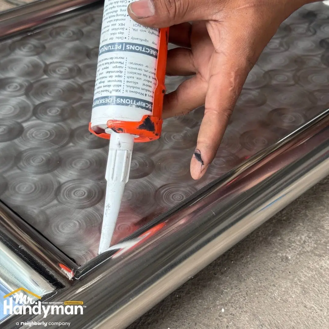 Interior caulk sealing.