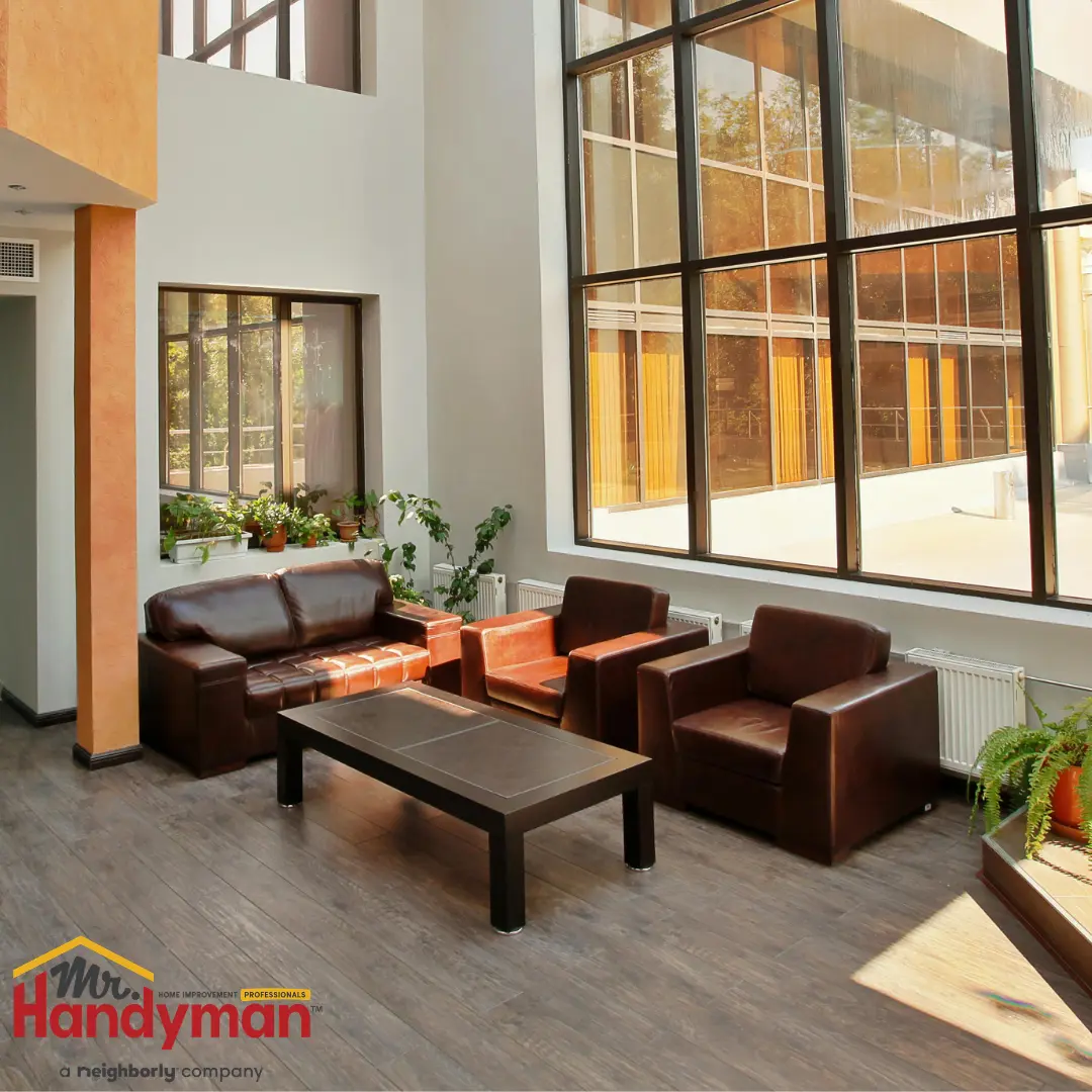 Mr. Handyman technician conducting a mid-summer commercial building maintenance inspection in Murfreesboro, Tennessee