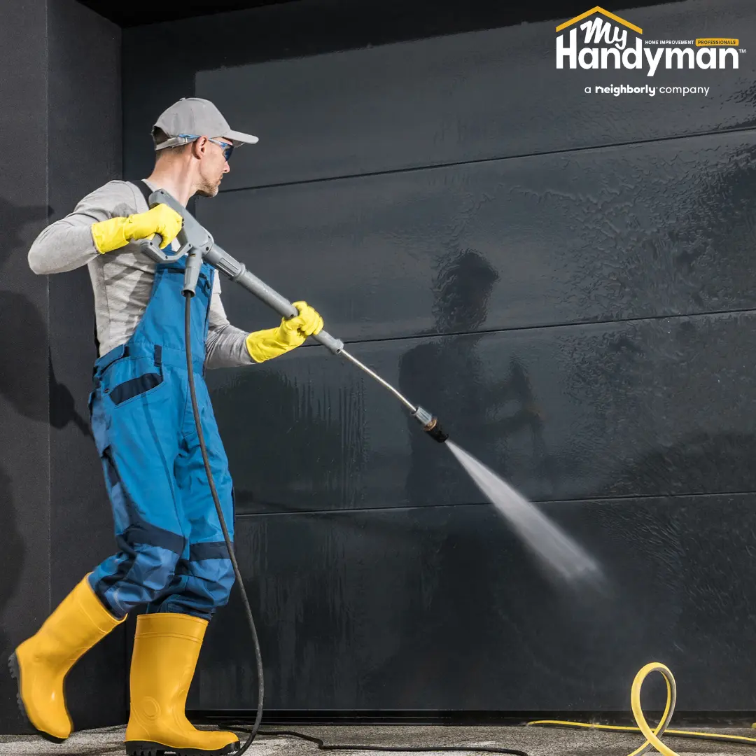 Pressure washing.