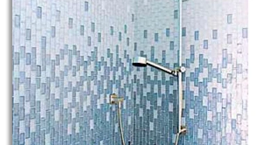 Tiled shower.