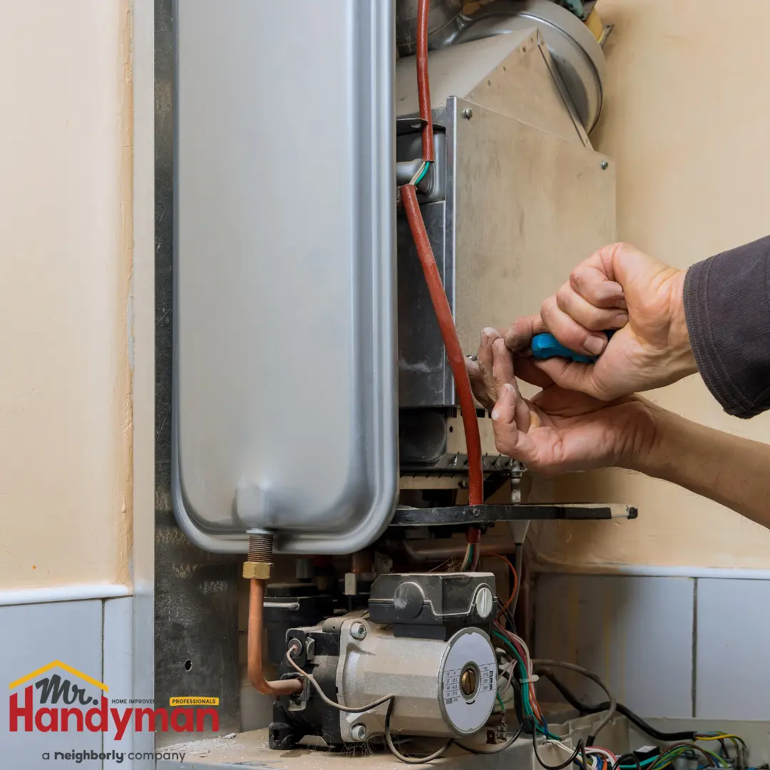 Mr. Handyman inspecting the wire.