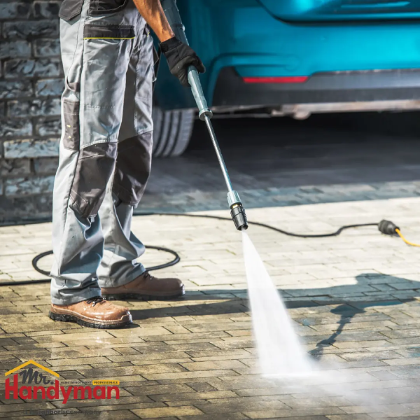 Concrete pressure washing services.