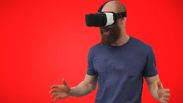 Man wearing a VR headset.