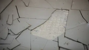 Broken basement tiles