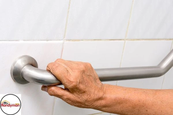 Bathroom shower grab bars installed by Mr. Handyman for safety and accessibility
