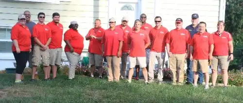 2016 team photo in front of veteran's home for National Day of Service.