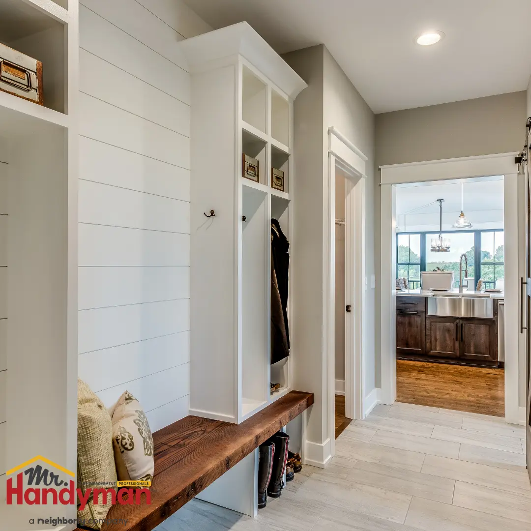 Organized basement shelving systems