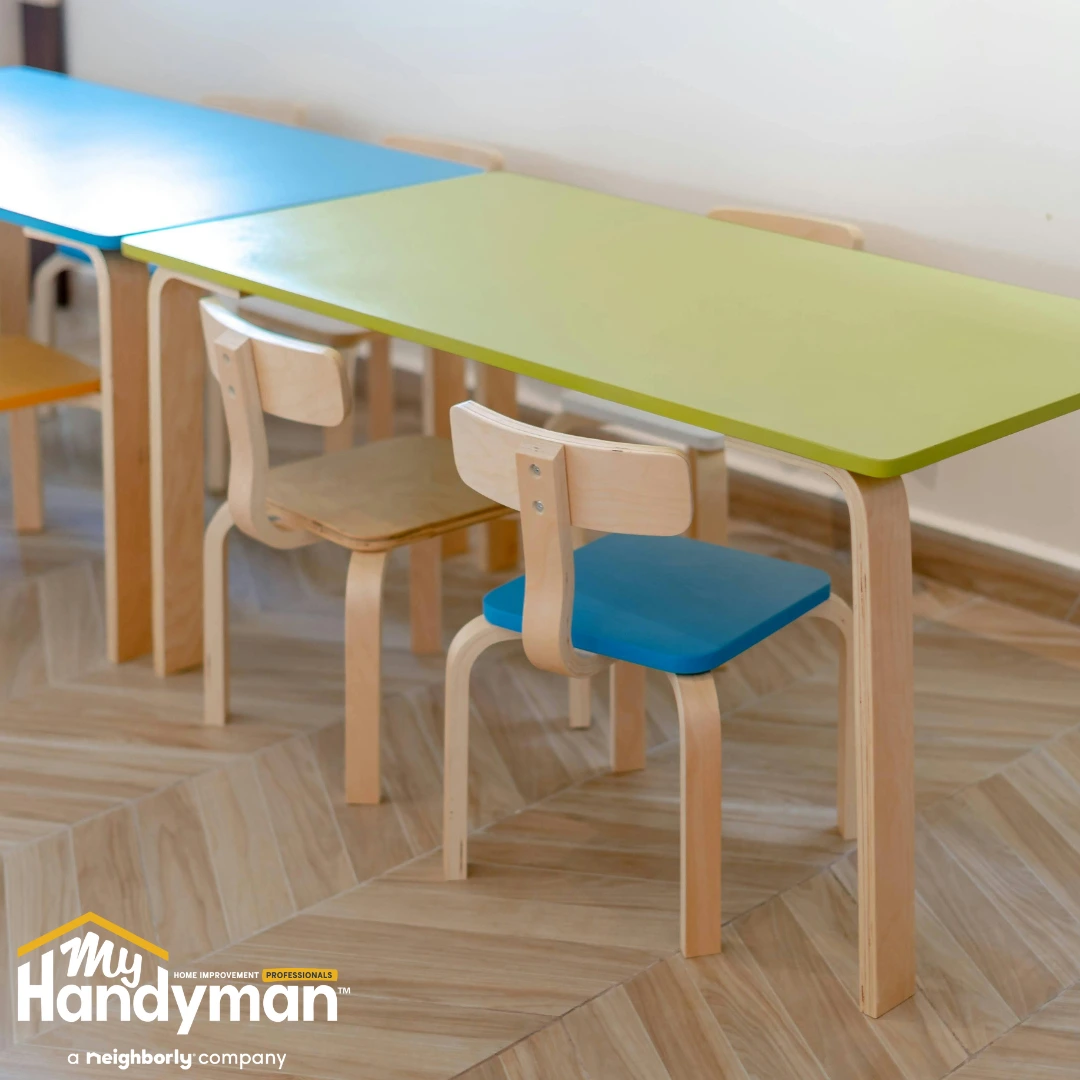Daycare tables and chairs.