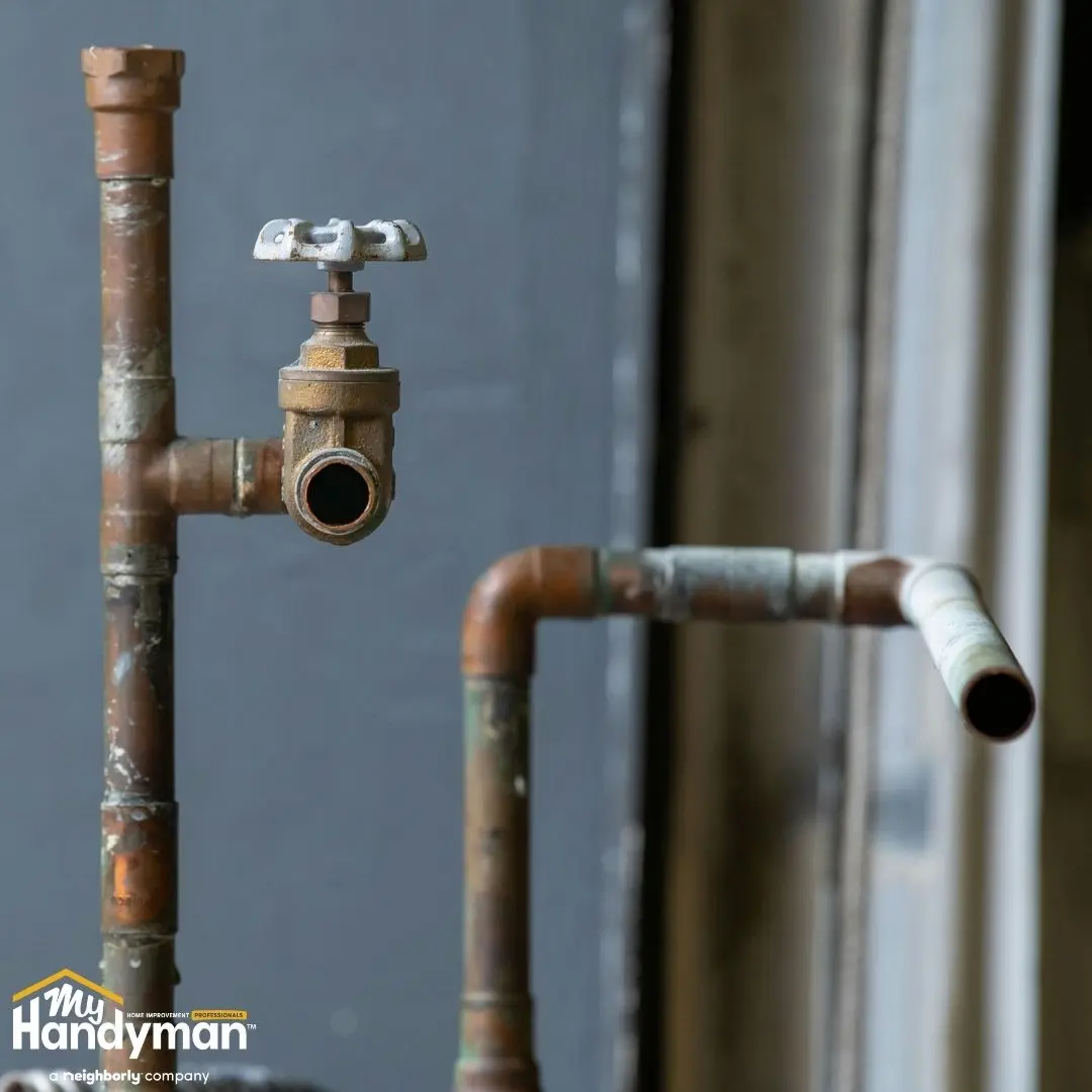 Exposed plumbing pipes